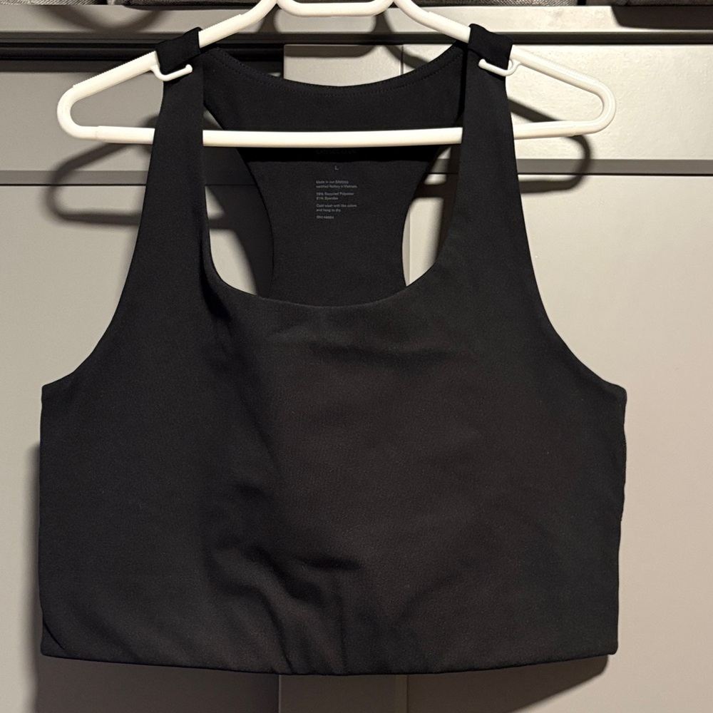 Girlfriend Collective Paloma Black Racerback Sports Bra